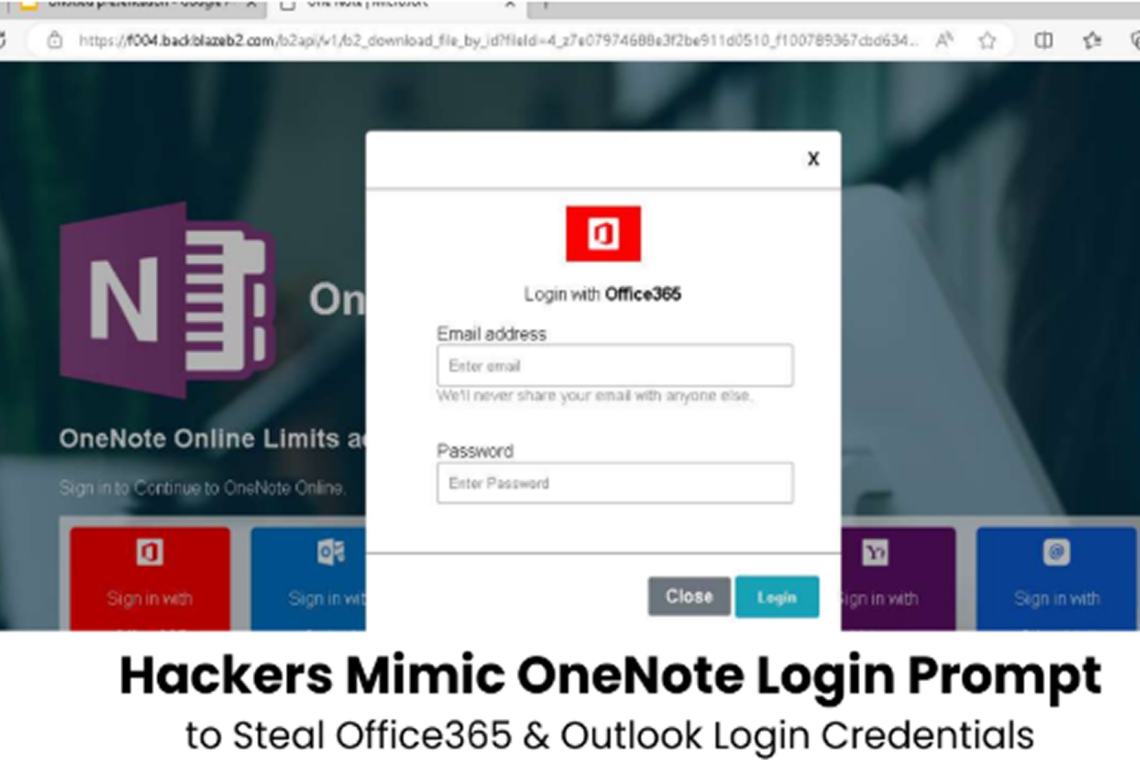 Hackers Imitate OneNote Login to Steal Office365 and Outlook Credentials