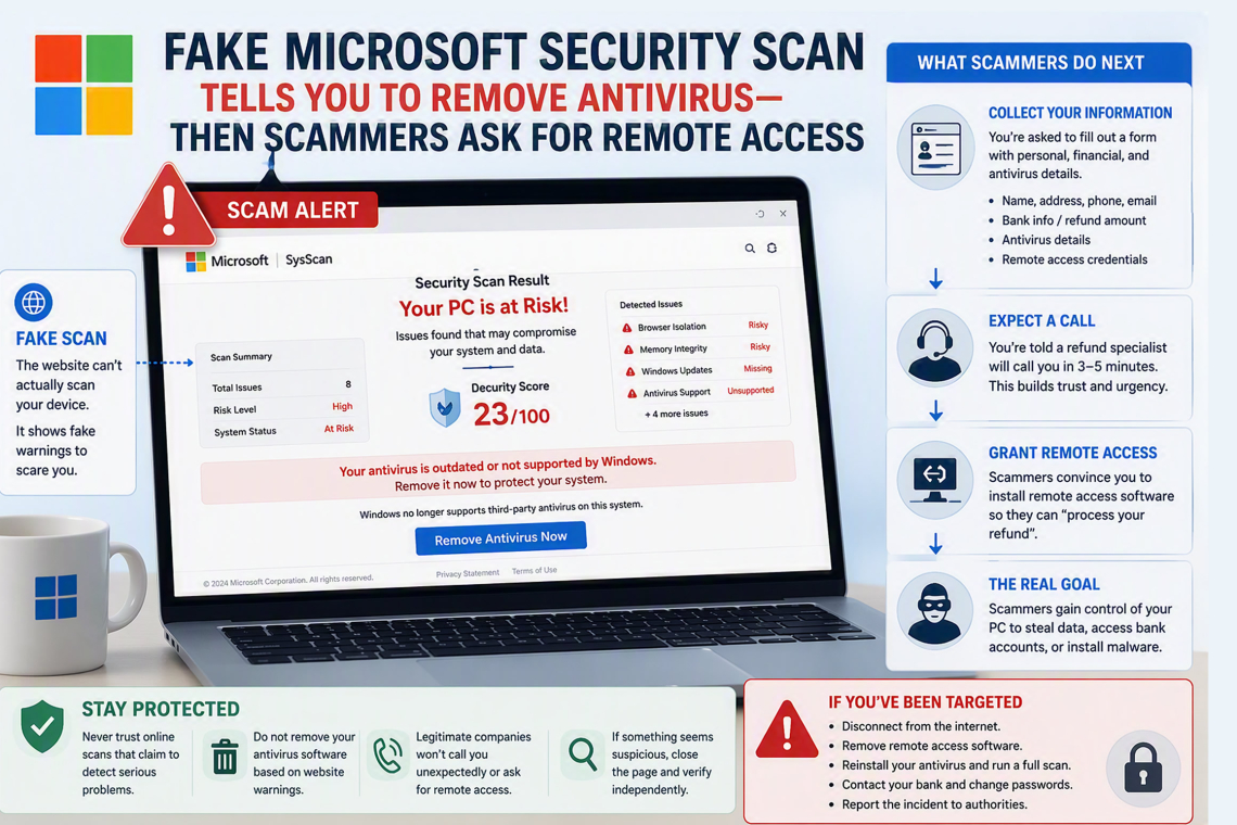 Fake Security Scan Poses as Microsoft, Then Tricks Victims Into Allowing Remote Access