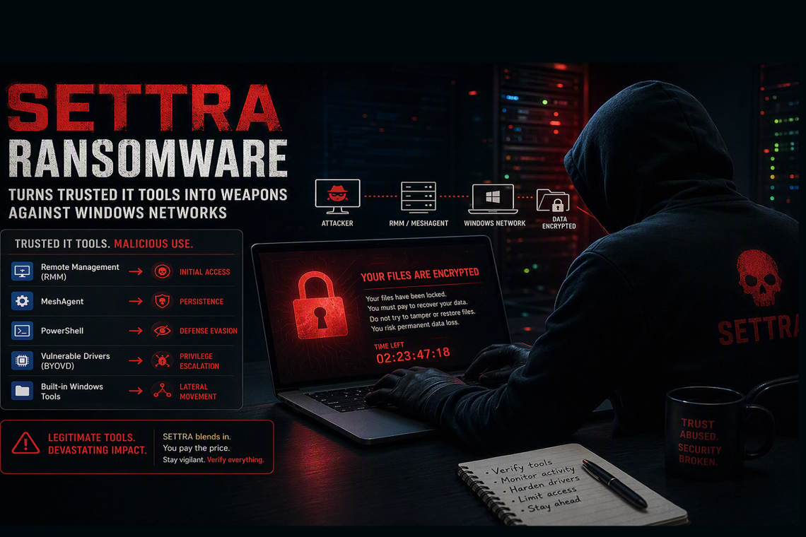 SETTRA Ransomware Leverages MeshAgent RMM and BYOVD Techniques to Encrypt Windows Devices