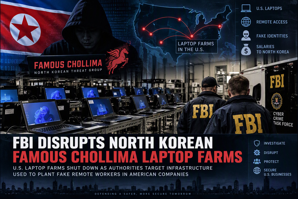 FBI Disrupts North Korean Famous Chollima Laptop Farms Used to Infiltrate U.S. Companies