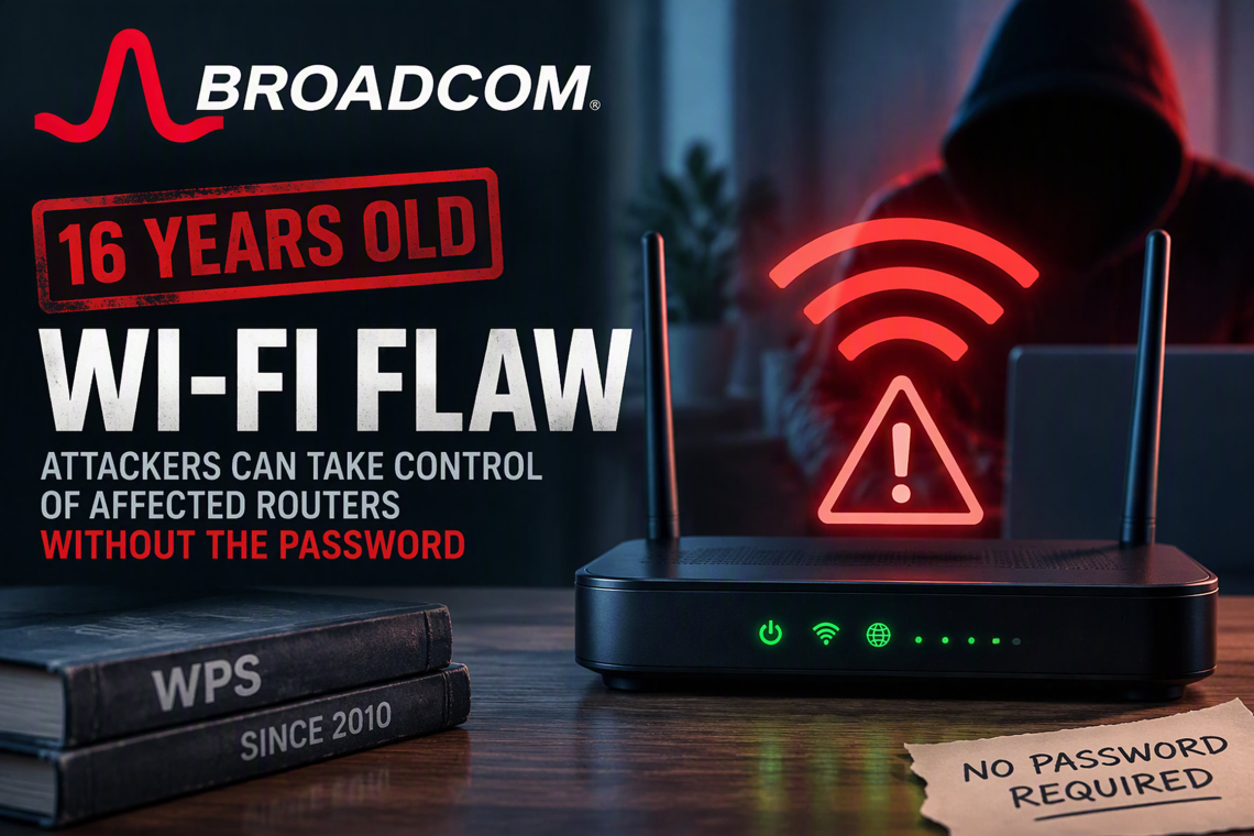 Attackers Can Exploit 16-Year-Old Broadcom Wi‑Fi Bug to Compromise Routers Without Credentials